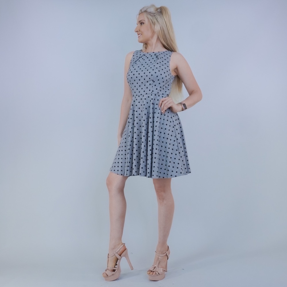 Grey and Black Polka Dot Sundress by Elle - Picture 3 of 14